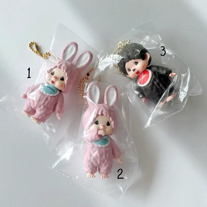[SOLD OUT] 일본수입 일본가챠 Monchhichi피규어키링 몬치치피규어