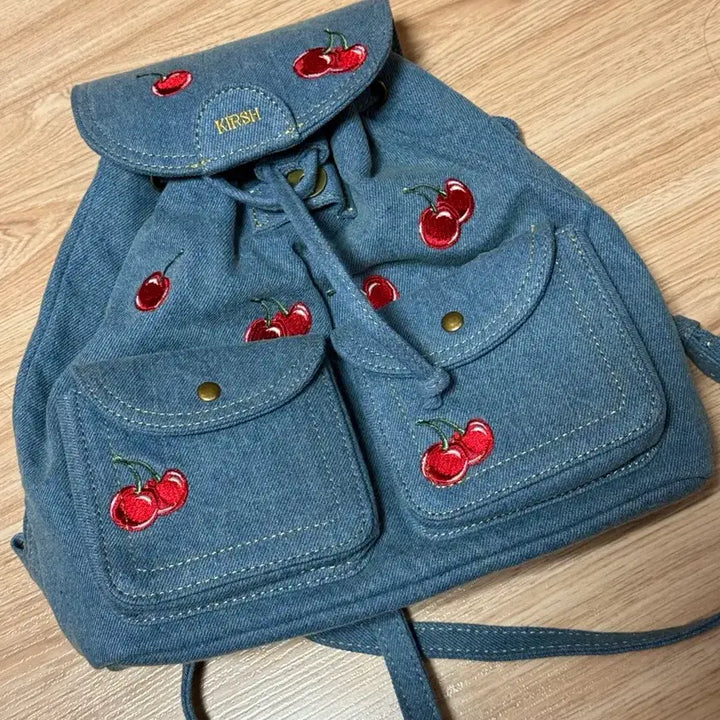[BUNJANG] Kirsh Denim Cherry Backpack / 키르시 데님 체리 백팩 새제품