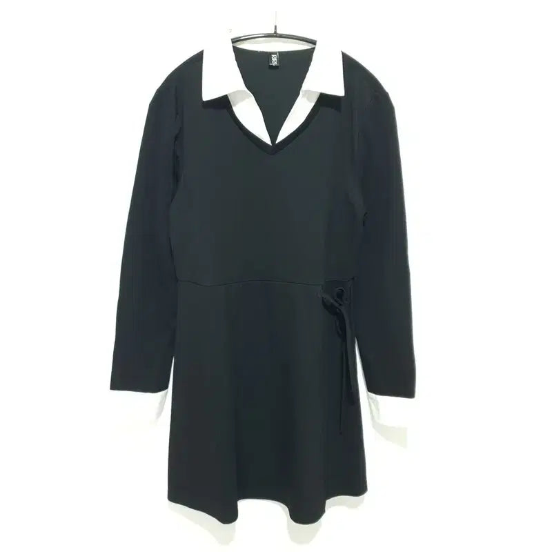 [BUNJANG] Ririn &amp; Ko Color Block Wrap Dress / 리린앤코 배색 카라넥 랩스타일 원피스 2_M2234