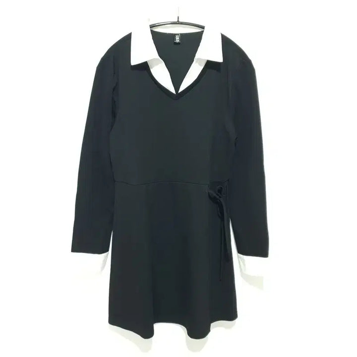 [BUNJANG] Ririn &amp; Ko Color Block Wrap Dress / 리린앤코 배색 카라넥 랩스타일 원피스 2_M2234