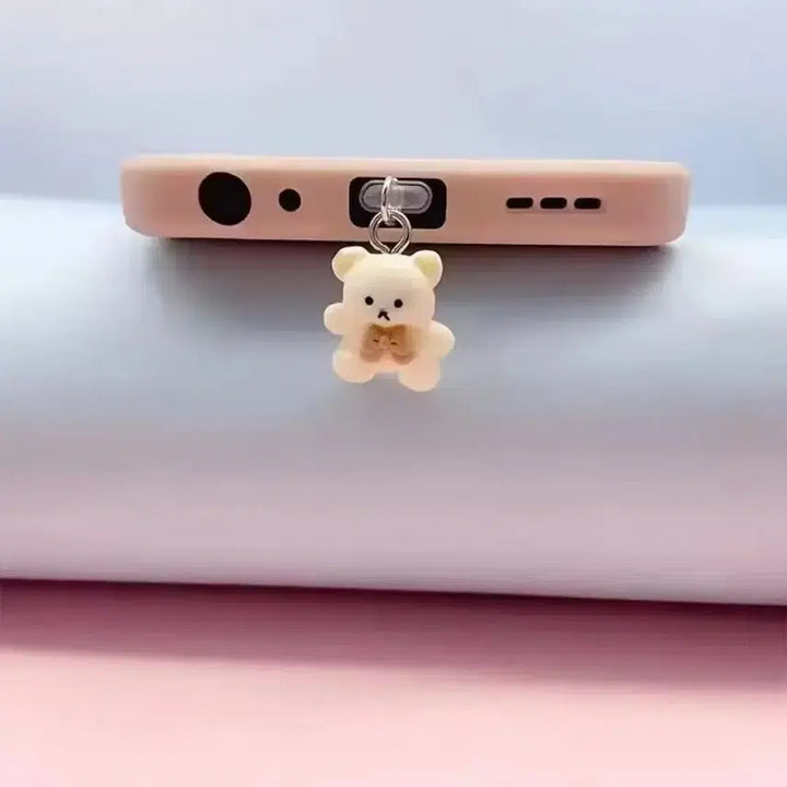 [BUNJANG] Teddy Bear Phone Charm Keychain / 귀여운 곰돌이 휴대폰 고리 키링
