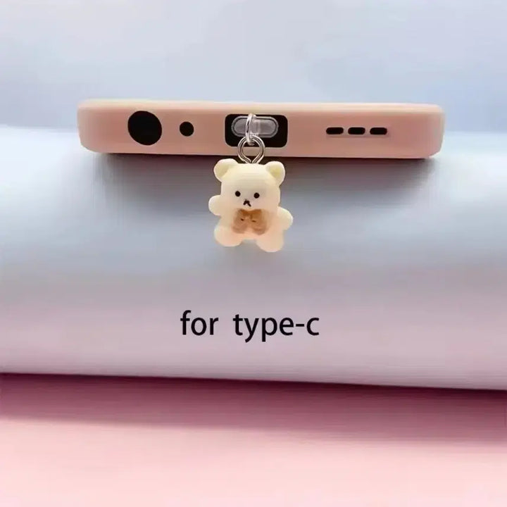 [BUNJANG] Teddy Bear Phone Charm Keychain / 귀여운 곰돌이 휴대폰 고리 키링