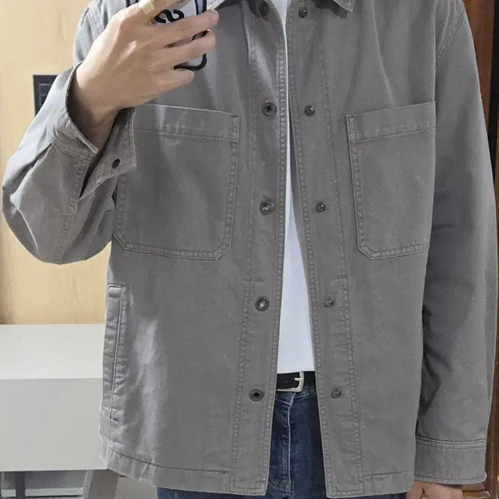 [BUNJANG] Epigram Pigment Dyed Denim Shirt Jacket / (착샷) 에피그램 피그먼트 다잉 데님 셔츠 자켓