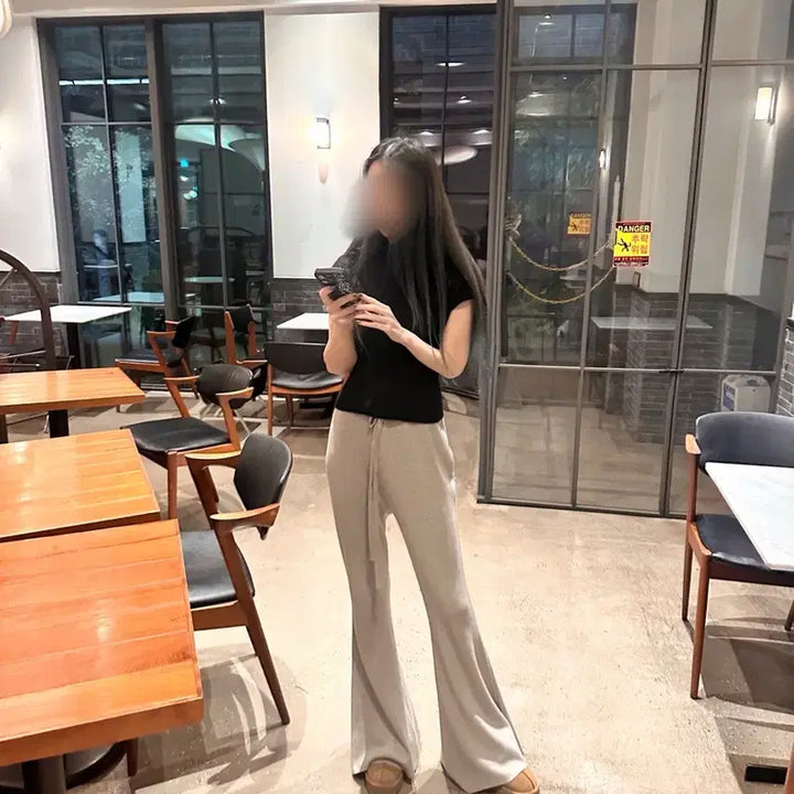 [BUNJANG] Knit Bootcut Pants (Oatmeal, Black) / 니트 부츠컷 팬츠 오트밀, 검정(착샷있움)