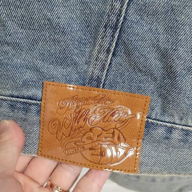 [BUNJANG] Spell Edit Cropped Denim Jacket / [F]스펠에디트 프리사이즈 블랙카라디테일 크롭오버핏 청자켓 F