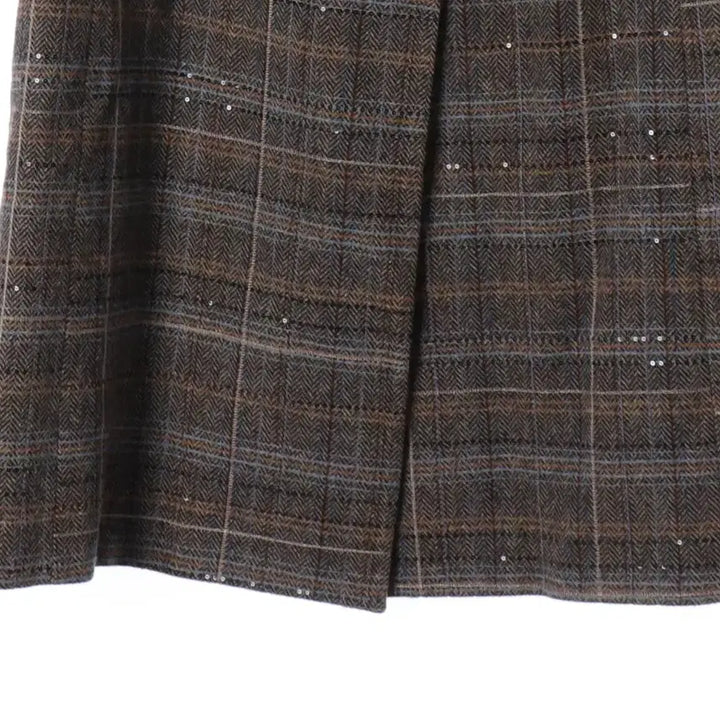 [BUNJANG] Obze 21FW Check Wool Belted Long Coat / 오브제 21FW 체크 울 100% 벨티드 롱 코트