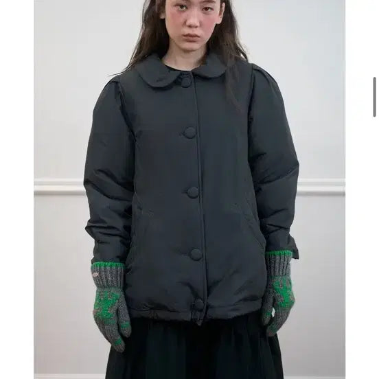 [BUNJANG] Nocontents Charcoal Padded Jacket / 노컨텐츠 차콜 패딩 자켓