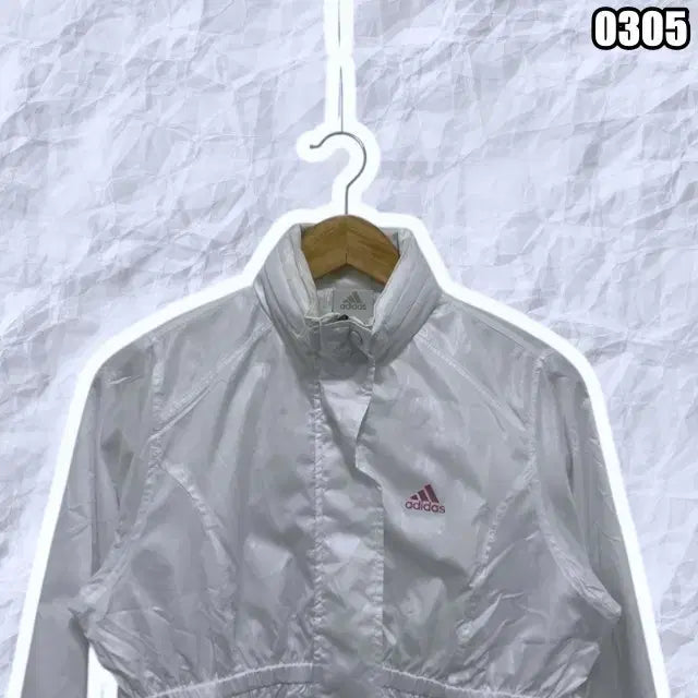 [BUNJANG] Adidas Originals White Windbreaker Jacket / S 아디다스 오리지널 화이트 바람막이 윈드브레이커