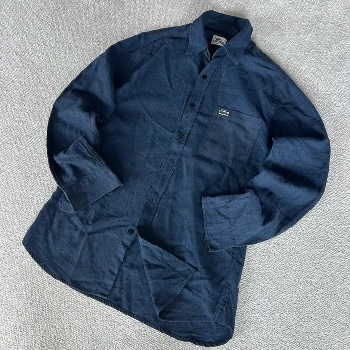 [BUNJANG] Lacoste Navy Long Sleeve Shirt (Size S) / 라코스테 네이비 긴팔 셔츠s