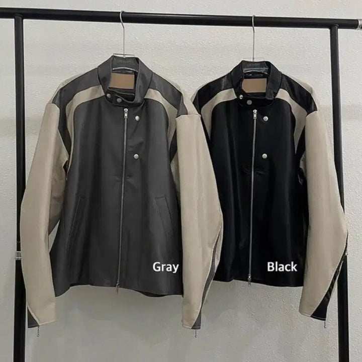 [BUNJANG] Vintage Varsity Black Leather Jacket / 빈티지 바시티 블랙 레더자켓