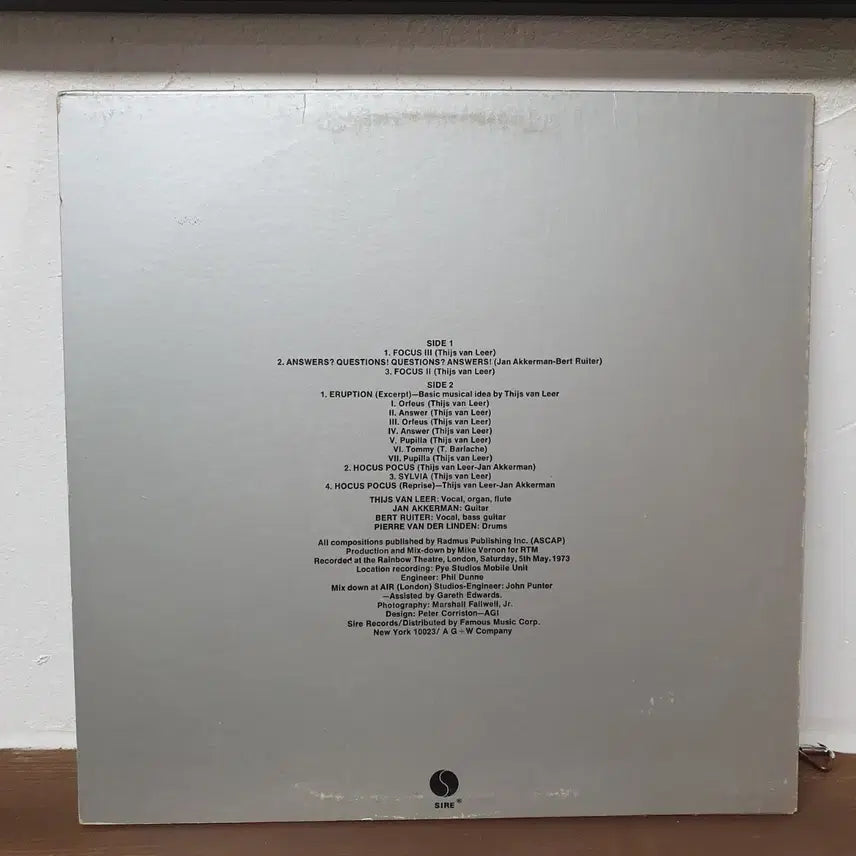 [BUNJANG] Focus Live at The Rainbow LP 1973 Vinyl Record / FOCUS LIVE AT THE RAINBOW LP 1973 수입반