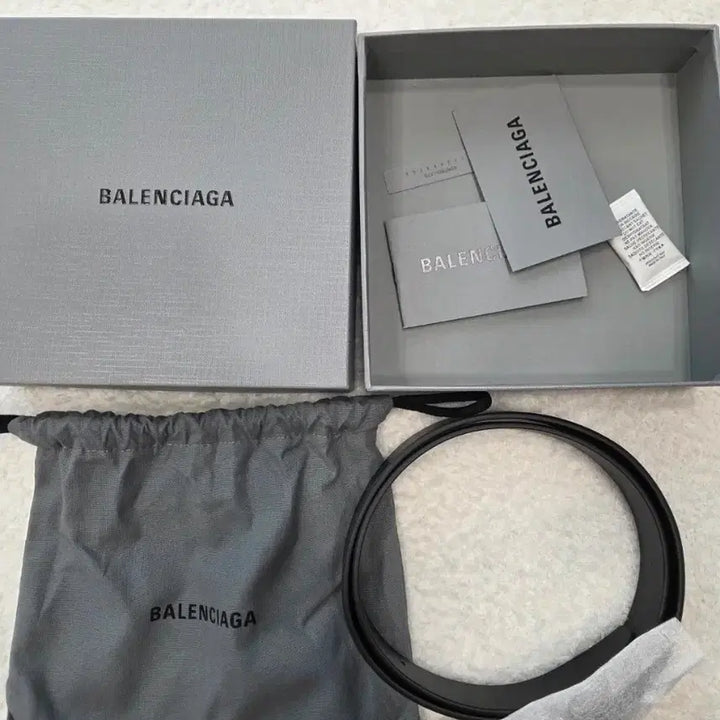 [BUNJANG] Balenciaga BB Logo Belt / 발렌시아가 블랙 벨트 풀세트