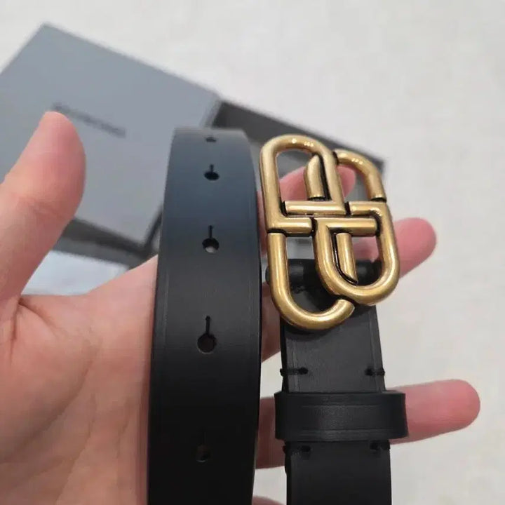 [BUNJANG] Balenciaga BB Logo Belt / 발렌시아가 블랙 벨트 풀세트