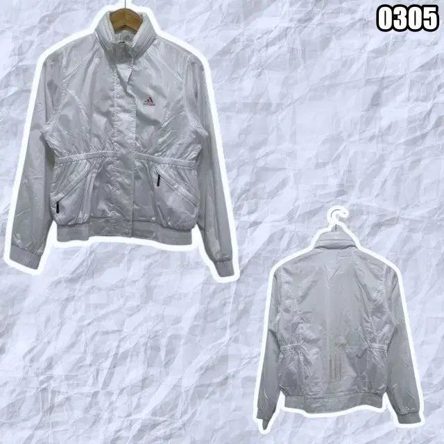 [BUNJANG] Adidas Originals White Windbreaker Jacket / S 아디다스 오리지널 화이트 바람막이 윈드브레이커