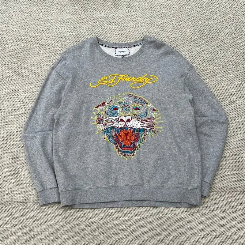 [BUNJANG] Ed Hardy Embroidered Sweatshirt / 에드하디 자수 맨투맨 r3224