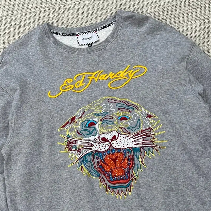 [BUNJANG] Ed Hardy Embroidered Sweatshirt / 에드하디 자수 맨투맨 r3224
