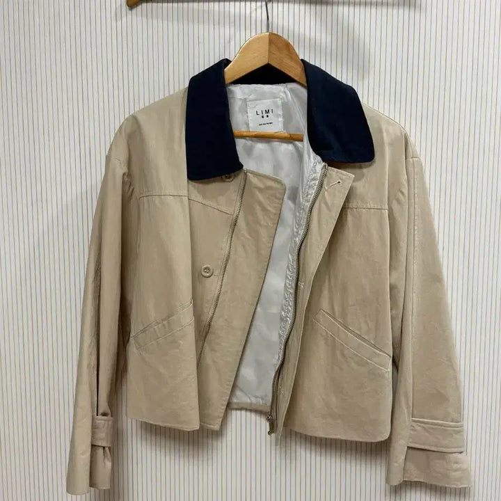 [BUNJANG] Short Trench Coat Beige / 배색 숏 트렌치코트 베이지