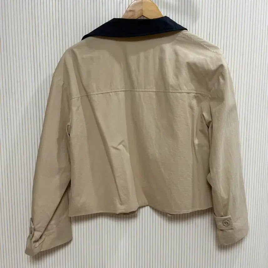 [BUNJANG] Short Trench Coat Beige / 배색 숏 트렌치코트 베이지