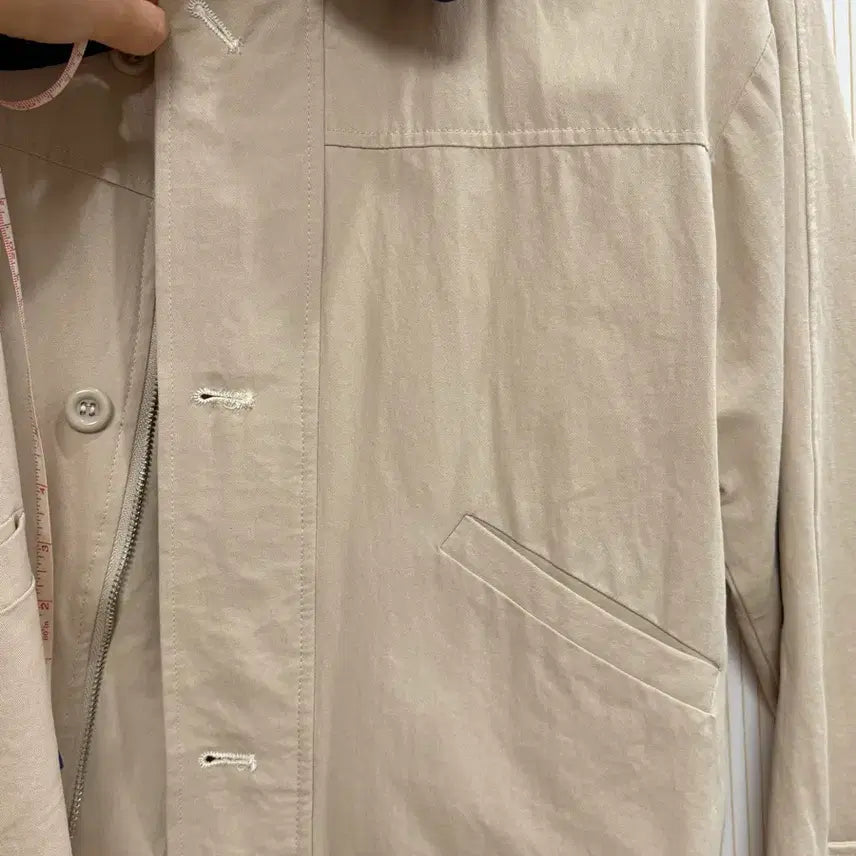 [BUNJANG] Short Trench Coat Beige / 배색 숏 트렌치코트 베이지