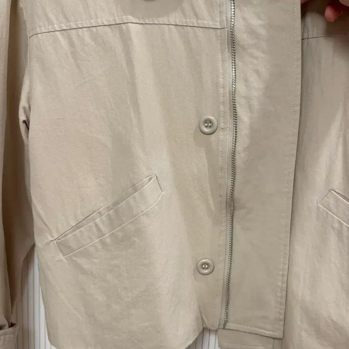 [BUNJANG] Short Trench Coat Beige / 배색 숏 트렌치코트 베이지