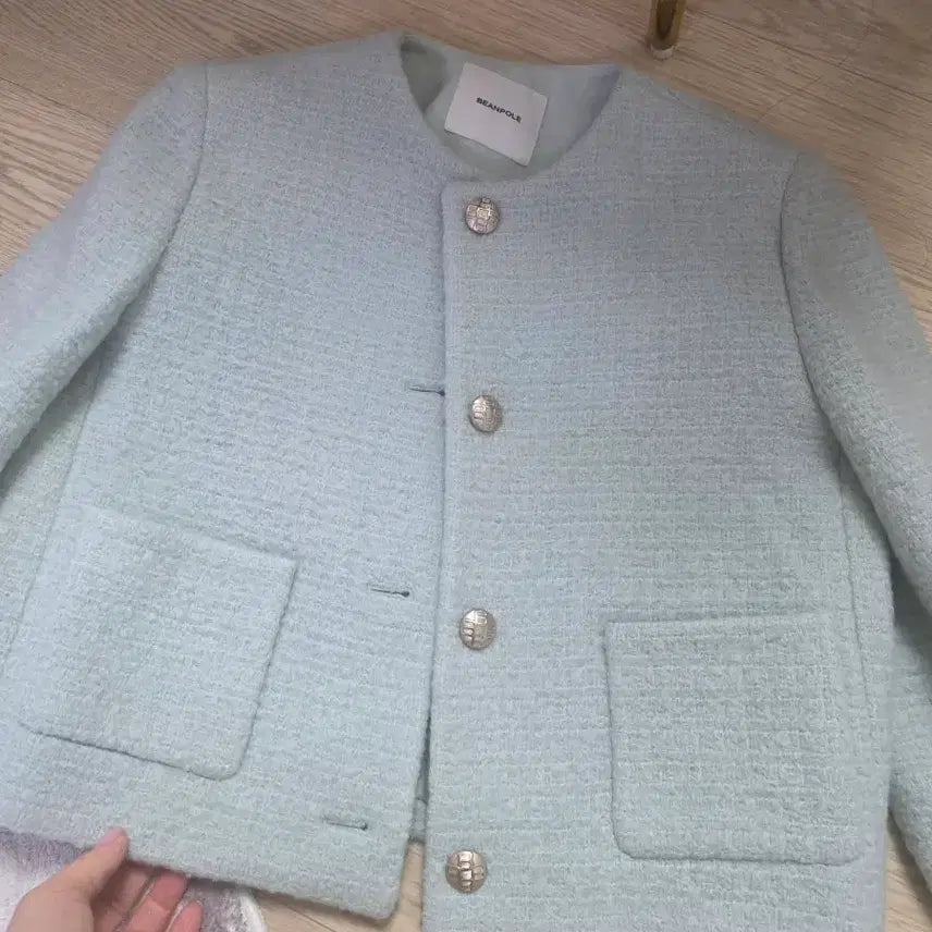 [BUNJANG] Beanpole Ladies Tweed Short Jacket / 빈폴 레이디스 트위드 라운드넥 숏 자켓