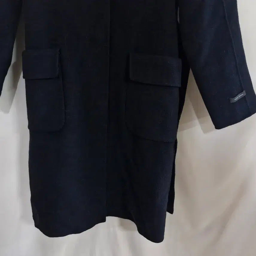 [BUNJANG] &amp;more Hooded Fur Long Coat Navy / &amp;more 후드 퍼 롱 코트 네이비