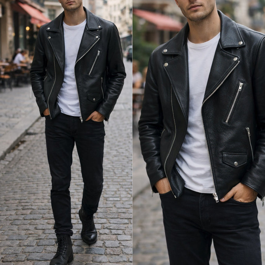 [BUNJANG] Vuanstudio Leather Rider Jacket - L / Vuanstudio 라이더 가죽 자켓 L