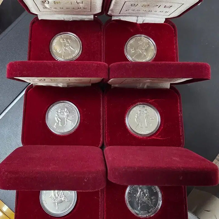 [BUNJANG] Seoul Olympic Commemorative Coin Set / 서울올림픽기념주화 이천원백동화 6개일괄(레슬링2개,유도2개,권투2개)