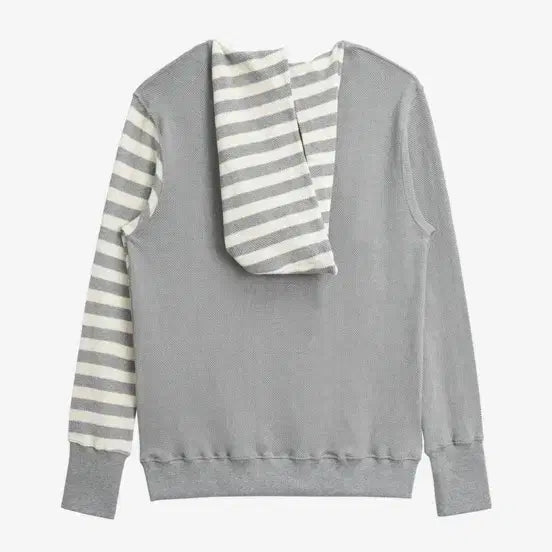 [BUNJANG] Hetit Big Button Waffle Stripe Hoodie (Light Gray) / 헤티 Hetit 빅 버튼 와플 스트라이프 후디 (라이트그레이)