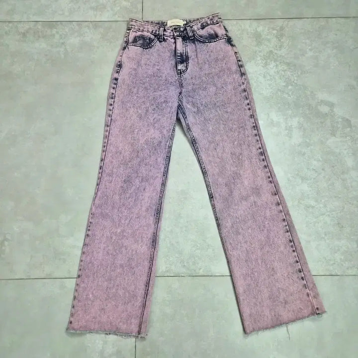 [BUNJANG] Maybebaby Pink Washed Denim Pants / 블랙업 핑크 워싱 데님 팬츠