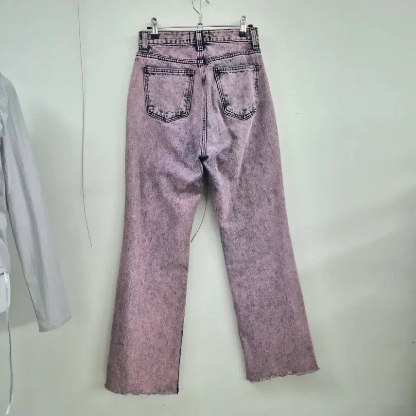 [BUNJANG] Maybebaby Pink Washed Denim Pants / 블랙업 핑크 워싱 데님 팬츠