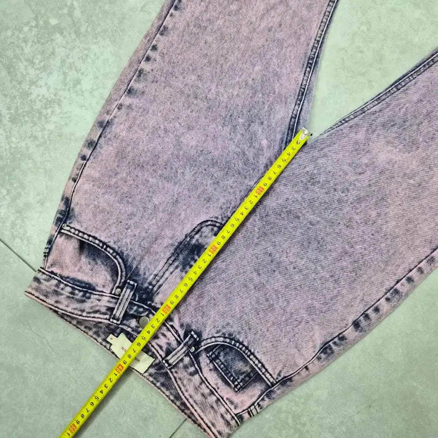 [BUNJANG] Maybebaby Pink Washed Denim Pants / 블랙업 핑크 워싱 데님 팬츠