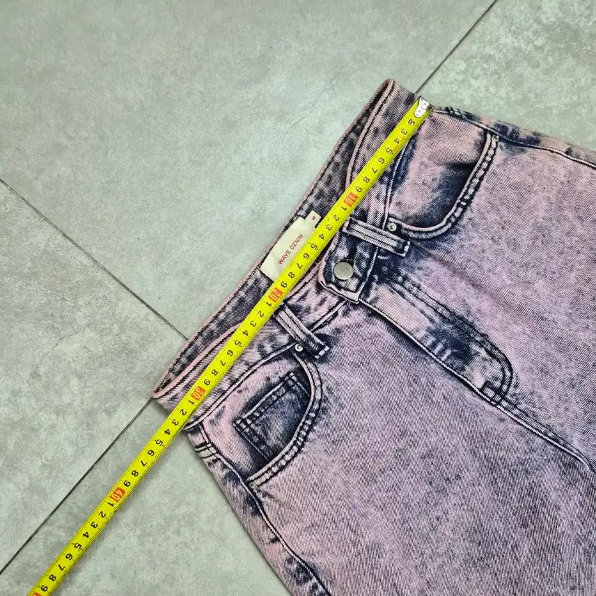 [BUNJANG] Maybebaby Pink Washed Denim Pants / 블랙업 핑크 워싱 데님 팬츠