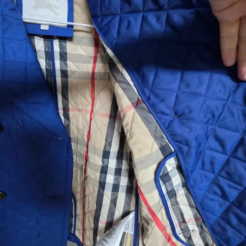 [BUNJANG] Blue Quilted Double Coat / 블루 퀄팅 더블 코트  55