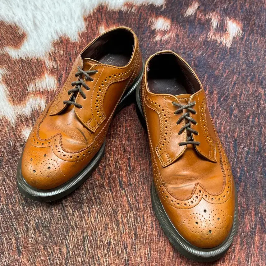 [BUNJANG] Dr. Martens Brogue Wingtip Loafers Orange-Brown EU39 / [250] 닥터마틴 브로그 윙팁 로퍼 오렌지브라운