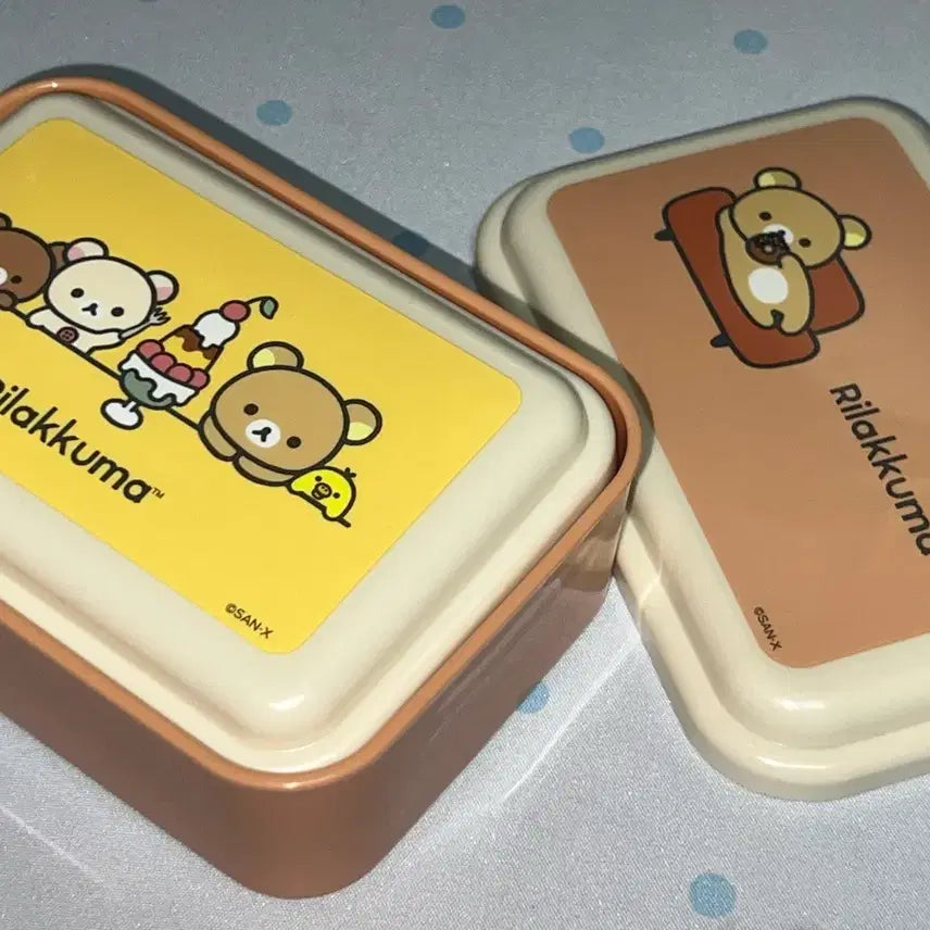 [BUNJANG] San-X Rilakkuma Plush Lunch Box Set / [미사용 새상품] 산엑스 리락쿠마 중첩 푹신한 점심 도시락통