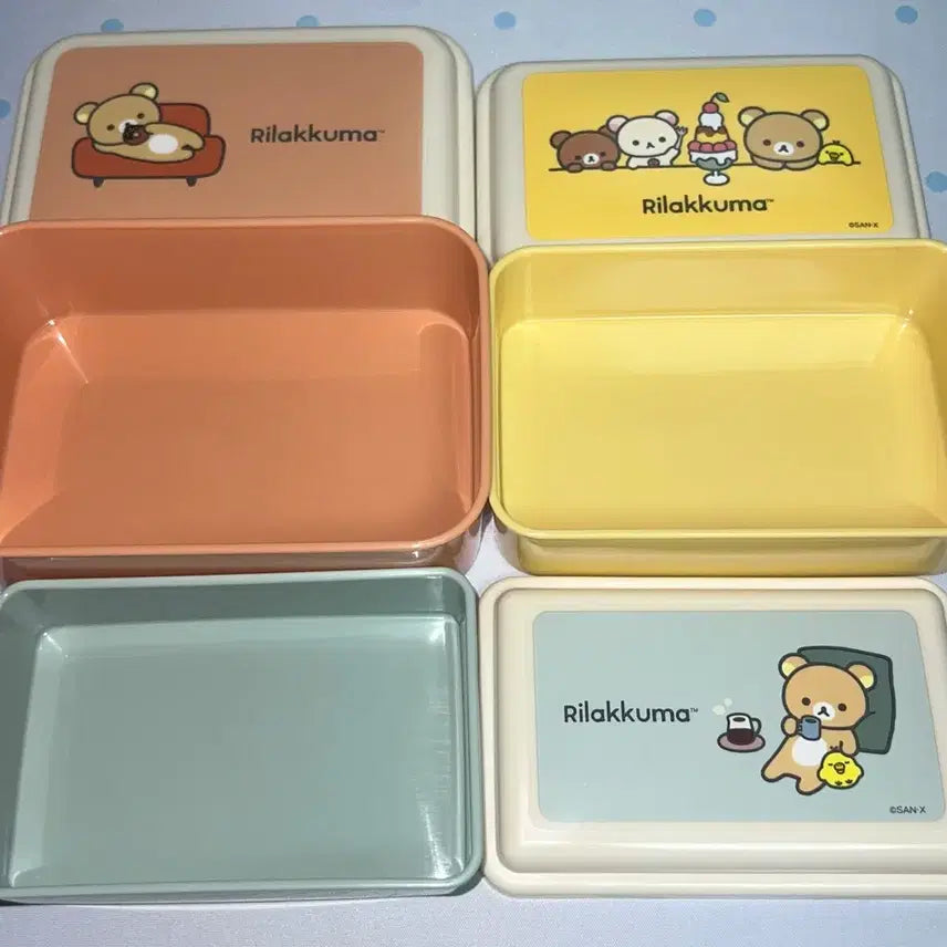 [BUNJANG] San-X Rilakkuma Plush Lunch Box Set / [미사용 새상품] 산엑스 리락쿠마 중첩 푹신한 점심 도시락통