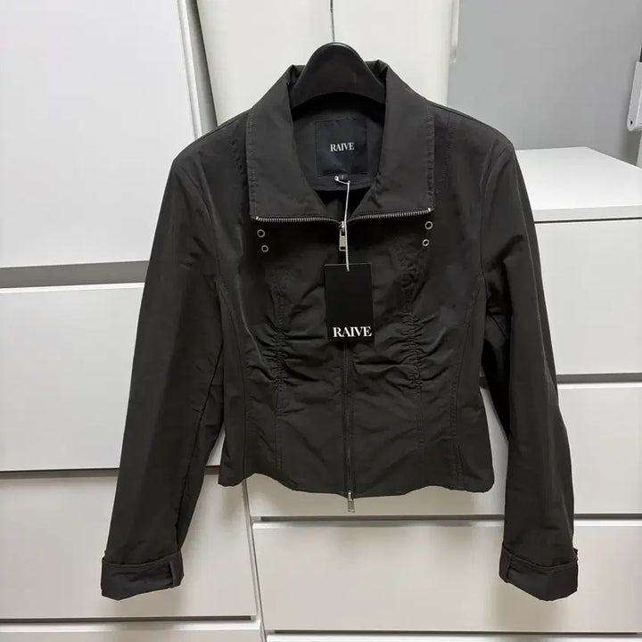 [BUNJANG] Rave Shirred Slim Fit Zip Up Jacket / 레이브 shirred slim fit zip up 집업 자켓