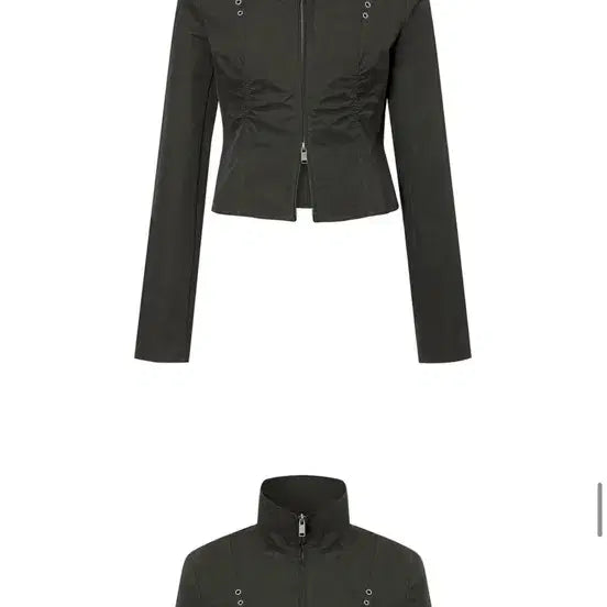 [BUNJANG] Rave Shirred Slim Fit Zip Up Jacket / 레이브 shirred slim fit zip up 집업 자켓