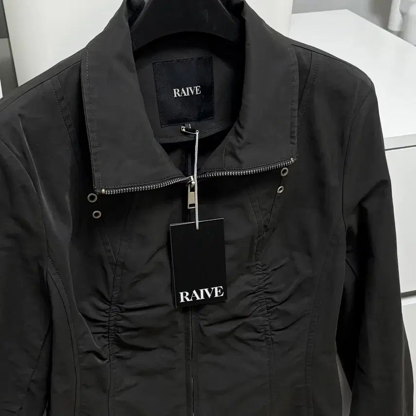 [BUNJANG] Rave Shirred Slim Fit Zip Up Jacket / 레이브 shirred slim fit zip up 집업 자켓