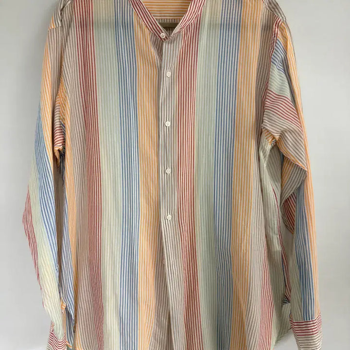 [BUNJANG] Captain Sunshine Stand Collar Multi Stripe Shirt / 캡틴선샤인 스탠드 카라 멀티 스트라이프 셔츠 40사이즈 판매