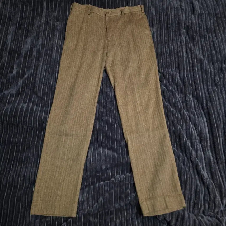 [BUNJANG] Polo Cotton Linen Herringbone Suit Trousers - Brown 32/32 / 폴로 신형 코튼린넨 헤링본 수트트라우저 브라운 32/32
