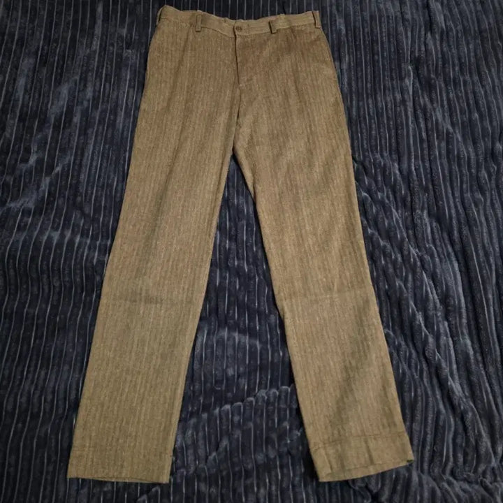 [BUNJANG] Polo Cotton Linen Herringbone Suit Trousers - Brown 32/32 / 폴로 신형 코튼린넨 헤링본 수트트라우저 브라운 32/32