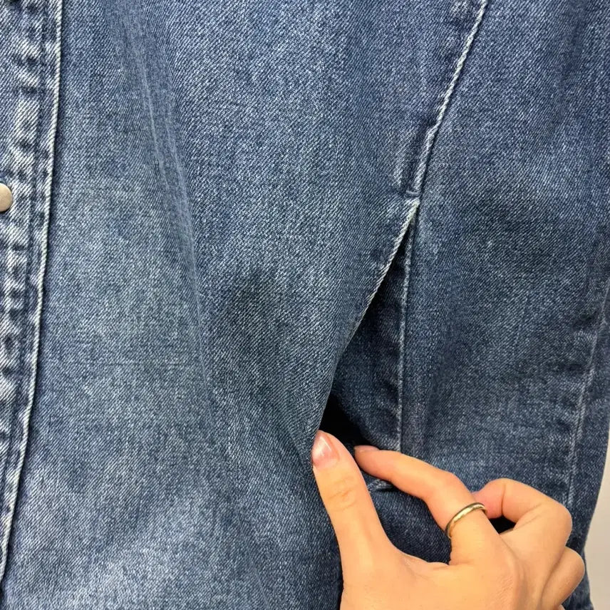 [BUNJANG] (105) 남성용 지오송지오 사이드 포켓 오버핏 데님 아우터 셔츠 셔켓 / (105) 남성용 지오송지오 사이드 포켓 오버핏 데님 아우터 셔츠 셔켓