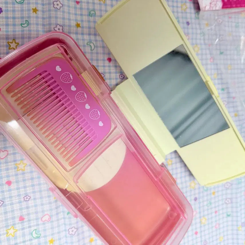 [BUNJANG] Vintage Very Berry Mumu Mirror Comb Pencil Case / 고전문구 고전 베리베리뮤우뮤우 빗거울 필통
