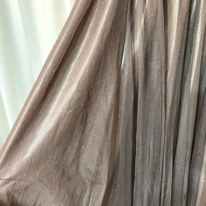 [BUNJANG] Brown Glitter Tulle Skirt (New) / (새상품) 브라운 은은한 반짝이 튤 스커트 44-66반까지
