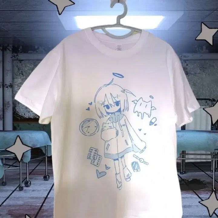 [BUNJANG] Subculture Print Graphic T-Shirt / 양산형 수색 엔젤 반팔티 서브컬처 프린트 티셔츠