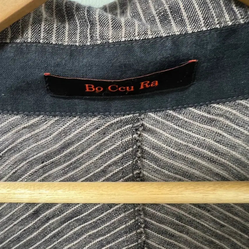 [BUNJANG] Bo Ceu Ro Striped Long Coat / 스트라이프 롱 코트 1059
