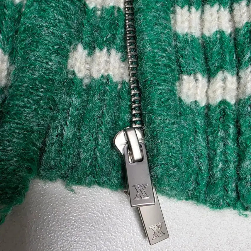 [BUNJANG] AVANDRESS Block Raglan Knit Zipper Up Green / 어반드레스(AVANDRESS)블록 래글런 니트 지퍼업 그린