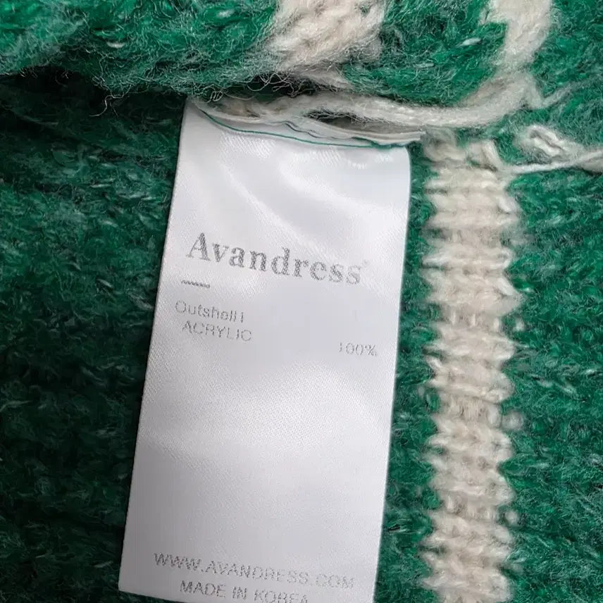 [BUNJANG] AVANDRESS Block Raglan Knit Zipper Up Green / 어반드레스(AVANDRESS)블록 래글런 니트 지퍼업 그린